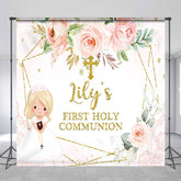 Lofaris Floral First Holy Communion Custom Baptism Backdrop